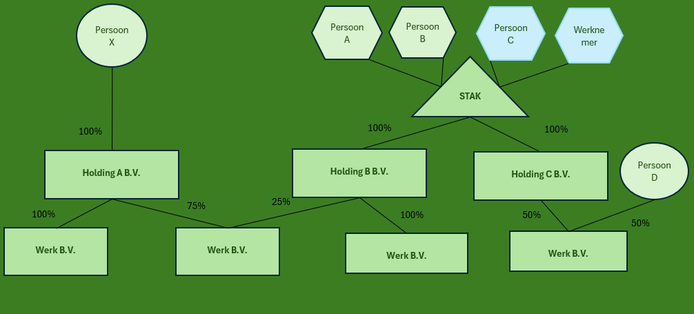 250106 afbeelding onduidelijke juridische structuur overzicht van juridisch organigram dat erg onduidelijk is